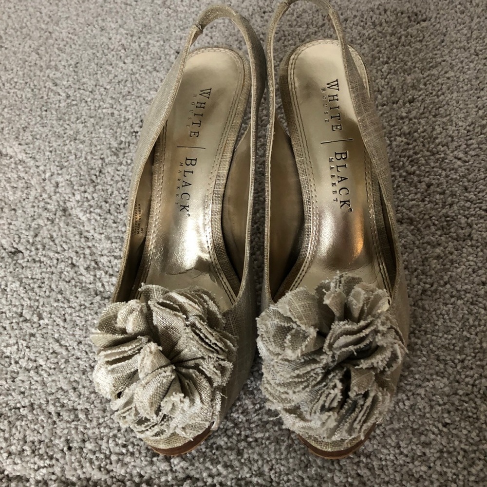 White House Black Market Sling Back Heels